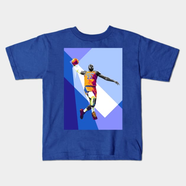 Lebron James Dunk WPAP Pop Art illustration Kids T-Shirt by godansz